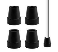 Walking Stick Rubber Ends for Crutches - 4 Pcs Heavy Duty Rubber Walking Stick Replacement Cane Tip, 19mm Non-Slip Universal Fit Stoppers for Walking Sticks, Seniors Crutches, Hiking Sticks