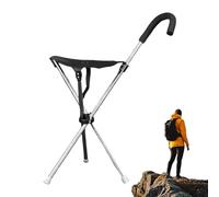 Walking Stick Seat - 26 Inch Adjustable, Comfortable Folding Chair, Strong Stainless Steel Frame, Non-Slip Handle | Convenient Mobility Tool for Travel, Hiking, Park, Urban