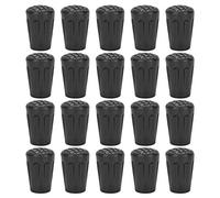 Walking Stick Tips Heavy Duty Plastic Ferrule Protectors Non Slip Wear Resistant Replacement Tips for Hiking Camping Walking Trekking Black 1.1cm Inner Diameter 20 Pack