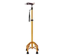 walking stick Walking stick elderly cane telescopic cane crutches four feet non-slip cane for the elderly four corner walking stick elderly cane(Gold-1)