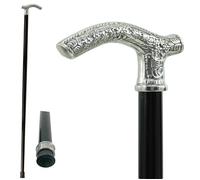 Walking stick with Derby handle in pure pewter, collectible and for walking | Elegant walking cane for men and women for ceremonies | Cavagnini made in Italy