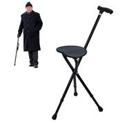 Walking Stick With Seat, 200kg Heavy Duty Folding Cane For Seniors - Portable Seat Stick With Adjustable Height And LED Light, Foldable Walking Sticks Chair For Outdoor Travel Hiking Queuing