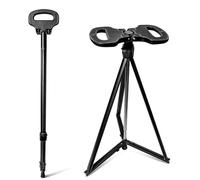 Walking Stick with Seat, All Terrain Folding Walking Cane for Women and Men, Adjustable Mobility Aids 2-in 1 Portable Lightweight Walking Stick/Chair/Stool for Adults Elderly Outdoor Travel