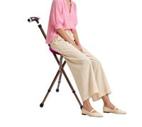 Walking Stick with Seat Foldable Aluminium 100kg 80-90cm