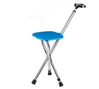 Walking Stick with Seat Folding,Can withstand 300 pounds of travel crutches, with LED lights, adjustable height, suitable for the elderly and young people