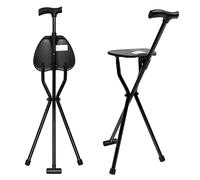 Walking Stick with Seat, Light Weight Portable Folding Walking Cane with Chair Seat, Max load 113KG, Walking Stick Seat for Elderly Men, Convalescent People