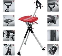 Walking Stick with Seat, Lightweight Aluminium Frame, Sturdy Foldable Stool (up to 136kg), Easy Folding Design