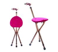 Walking Stick With Seat Walking Cane Chair Folding Height Adjustable With LED Night Light Load Capacity 100kg,For The Elderly, Pregnant Women, And Rehabilitation Patients