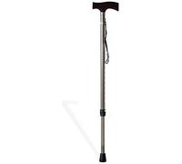 Walking Stick- Wooden Ergonomic Handle 9 Adjustable Height,with Non-Slip Base Heavy Duty Safety Walking Rollator, Mobility Crutches for Old Men Women Disabled Elderly