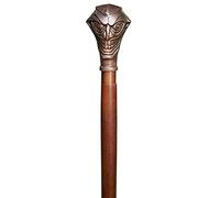 Walking Sticks, Copper Antique Joker Hade Head Metal Handle with Strong Wooden Walking Stick, Victorian Handcrafted Cane
