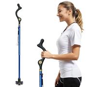 Walking Sticks Foldable for Men & Women Seniors for Balance,Self Standing Folding Cane,Height Adjustable Anti-Slip Lightweight Alloy Walking Stick Collapsable for Travel Mobility Aid (blue)