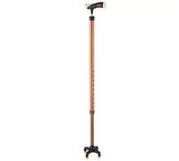 Walking Sticks for the Elderly, Aluminium Alloy Crutches for The Elderly with Four Legs and Non-Slip Lightweight Telescopic Quadrangular for The(Brown)