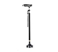 Walking Sticks for the Elderly, Crutches for The Elderly Non-Slip Walker Lightweight Youth Four-Legged Cane Telescopic(Black)