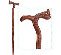 Walking Sticks, Wooden Cane Solid Walking Stick Faucet Redwood Old Man Crutches Wood Carving Birthday Gifts Sticks for Elderly, Seniors