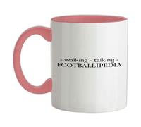 Walking Talking Footballipedia - 11oz - Ceramic Two-Tone Mug for Coffee/Tea - BabyPink/White - One Size