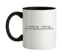 Walking Talking Footballipedia - 11oz - Ceramic Two-Tone Mug for Coffee/Tea - Black/White - One Size