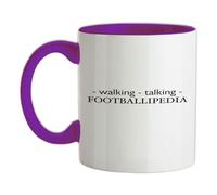 Walking Talking Footballipedia - 11oz - Ceramic Two-Tone Mug for Coffee/Tea - Purple/White - One Size