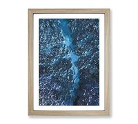 Walking Through The Forest In Abstract Modern Framed Print | A3 Oak Framed Wall Art | Ready to Hang | Abstract Landscape Picture | Living Room Bedroom Lounge Office