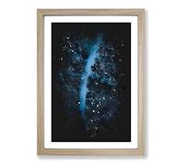 Walking Through The Forest Paint Splash Framed Print | A2 Oak Framed Wall Art | Ready to Hang | Modern Landscape Picture | Living Room Bedroom Lounge Office