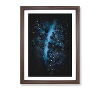 Walking Through The Forest Paint Splash Modern Framed Print | A4 Walnut Framed Wall Art | Ready to Hang | Modern Landscape Picture | Living Room Bedroom Lounge Office