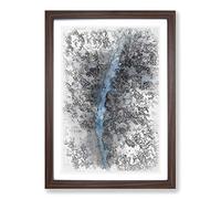Walking Through The Forest Sketch Framed Print | A2 Walnut Framed Wall Art | Ready to Hang | Modern Landscape Picture | Living Room Bedroom Lounge Office