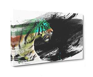 Walking Tiger V2 Canvas Print | Gallery Wrapped 30mm Frame Wall Art | 30x20 inches | Ready to Hang | Modern Animals Picture | Living Room Bedroom Lounge Office
