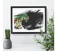 Walking Tiger V2 Modern Framed Wall Art Print, Ready to Hang Picture for Living Room Bedroom Home Office Décor, Black A3 (46 x 34 cm)