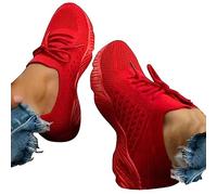 Walking Trainers Womens Breathable Mesh Walking Trainers with Integrated Arch Bandage Provides Dynamic Support That Moves with Your Girls Red