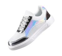 Walking Trainers Womens Comfy Ladies Walking Shoes Silver