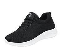 Walking Trainers Womens Memory Foam Walking Trainers with Cooling Gel Insert Dual Comfort System for Cloud Like Softness and Temperature Barefoot Shoes Womens Black