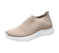 Walking Trainers Womens Wide Fit Walking Shoes with Air Circulation Channels Breathable and Anti Odour Perfect for Hot Weather and Long Arch Support Trainers Women Khaki