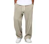Walking Trousers for Men UK Plus Size Baggy Breatheable Waffle Textured Golf Work Trousers Lightweight Classic Fit Gym Workout Hiking Cargo Joggers Bottoms with Pockets Khaki,4XL