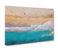 Walking Upon A Beach In Corfu Greece Canvas Print | Gallery Wrapped 30mm Frame Wall Art | 24x16 inches | Ready to Hang | Coastal Seascape Picture | Living Room Bedroom Lounge Office
