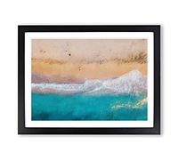Walking Upon A Beach In Corfu Greece Modern Art Framed Print | A4 Black Framed Wall Art | Ready to Hang | Modern Beach Picture | Living Room Bedroom Lounge Office