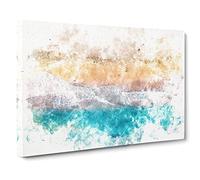 Walking Upon A Beach In Corfu Greece Watercolour Canvas Print | Gallery Wrapped 30mm Frame Wall Art | 24x16 inches | Ready to Hang | Coastal Seascape Picture | Living Room Bedroom Lounge Office