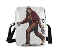 Walking Usa American Hillbilly Sasquatch Crossbody Bag Small Casual Messenger Shoulder Bag Handbag Cell Phone Pouch Purse for Women Men Kids, Multicoloured, One Size