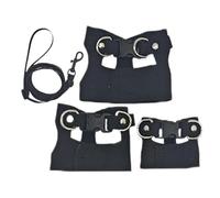 Walking Vest for Small Animal Training - 3X Bearded Dragon Harness | Adjustable PU Leather Harness with Pull Rope | Outdoor Walking Harnesses