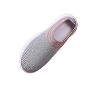 Walking Wedge Heel Sandals Shoes Women, Mules for Women, Trainers, Knitted, Plain Lightweight Wedge Heel, Casual Shoes, Breathable, Comfortable, Walking Shoes, Light Ashy, 8.5 UK
