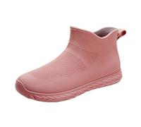 Walking Wellies Womens Waterproof Ankle Boots Women Gardening Shoes Reckoning Boots Rubber for Women Rain for Rubber Calf Garden with Adjustable Non Slip Soft Rain Shoes Kids Girls (Pink,4.5)