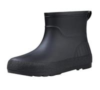 Walking Wellies Womens Waterproof Ankle Boots Women Ladies Garden Shoes Winter Women Boots 2024 Fashion Temperament England Rain Mid Calf Non Slip Wear Water Shoes Rain for Boys (Black,4)