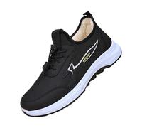 Walking Winter Sneakers For Men Uk，Fur Lined Men Snow Shoe，Anti-Slip Fully Fleece Lined Trekking Backpacking Hiking Boot With Adjustable Quicker Lace Up ，Cold-Resistant Joggers Snowshoes