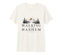 Walking with Hashem Jewish Camper Hiking Camping Catskills Premium T-Shirt