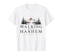 Walking with Hashem Jewish Camper Hiking Camping Catskills T-Shirt