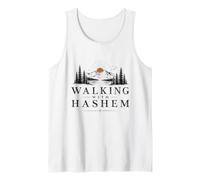 Walking with Hashem Jewish Camper Hiking Camping Catskills Tank Top