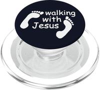 Walking With Jesus Funny Human Footprint PopSockets PopGrip for MagSafe