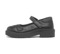 Walkright Lucia Girls Black Heart School Shoe - Size 12 Child UK - Black