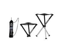 Walkstool - Comfort Model - Black and Silver - 3 Legged Folding Stool in Aluminium - Height 45 cm - Foldable Stool - Maximum Load 200 kg - Made in Sweden