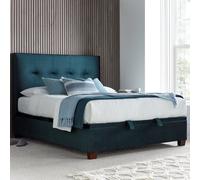 Walkworth - Double - Fabric Ottoman Storage Bed - Blue - Fabric - 4ft6 - Happy Beds