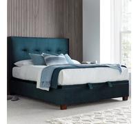 Walkworth - King Size - Fabric Ottoman Storage Bed - Blue - Fabric - 5ft - Happy Beds