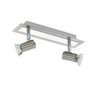 Wall 2 Spot Lights Colour Satin Nickel Chrome Plated Bulb GU10 2x5W Included